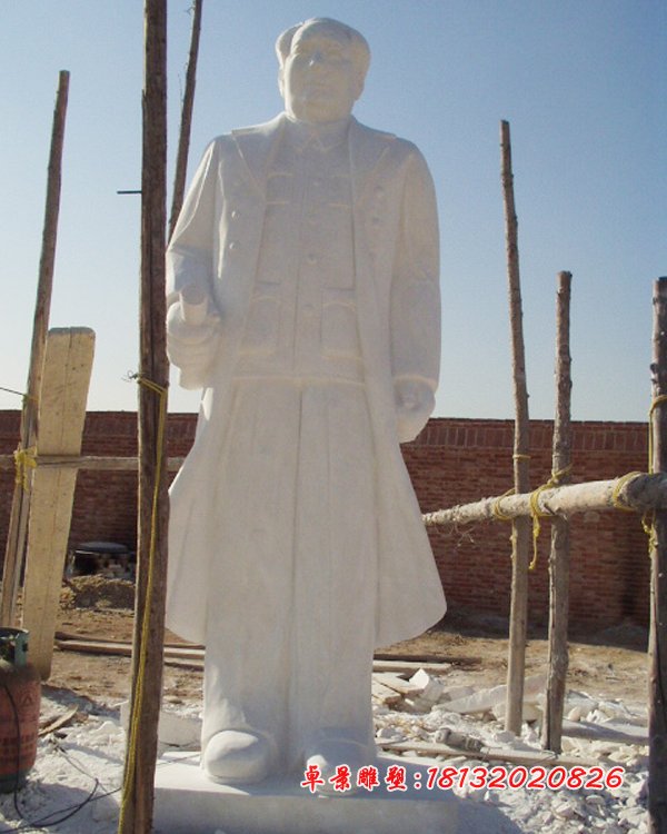 汉白玉毛主席雕塑，石头毛主席雕塑 (3)