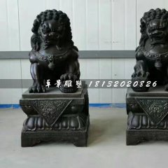 北京狮铜雕，小型铜狮子