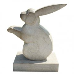 公园动物雕塑，大兔子石雕
