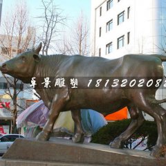 铜牛雕塑，动物雕塑