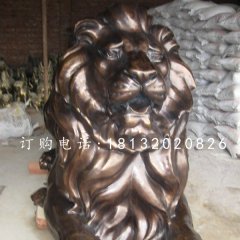 趴着的狮子铜雕西洋狮子雕塑