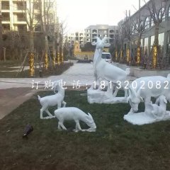 汉白玉山羊石雕小区景观动物雕塑