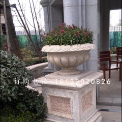 欧式花盆雕塑，花钵石雕