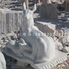 羊羔跪乳石雕，汉白玉动物石雕