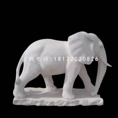 汉白玉大象，广场动物石雕