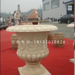 砂岩花盆，欧式花盆雕塑