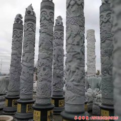 公园十二生肖文化柱石雕