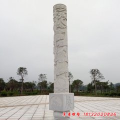 广场大理石12生肖浮雕文化柱