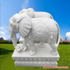 园林动物大象石雕