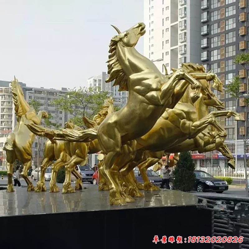 阿波罗八匹马景观铜雕